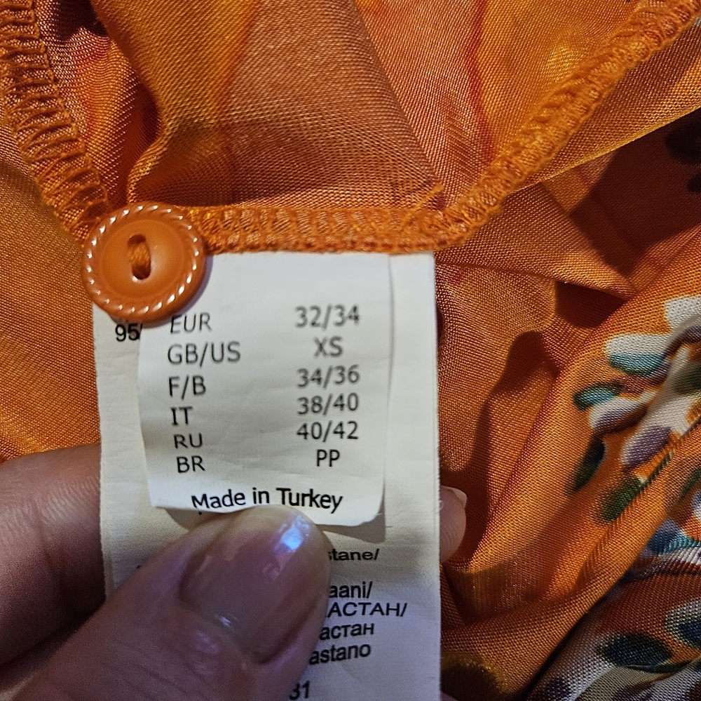 NEW Orange Maxi Dress Size XS Bohemian Strapless Resortwear Colorful Vacation - Picture 12 of 13